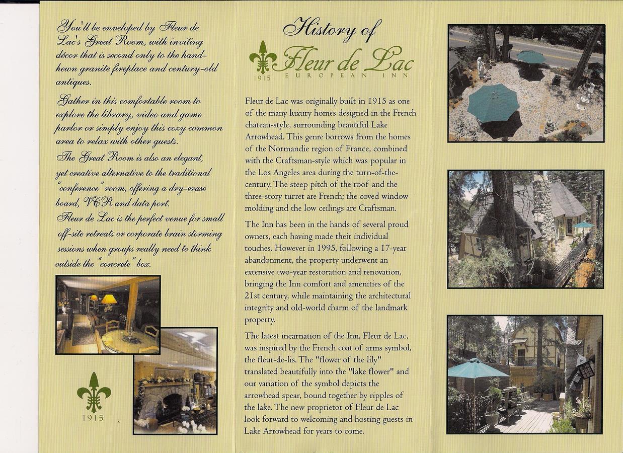 Fleur De Lac Europeran Inn Lake Arrowhead Eksteriør billede